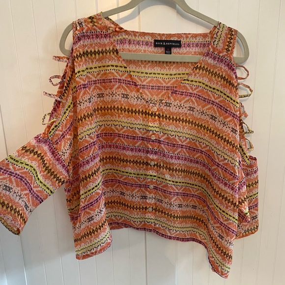 Rock & Republic Tops - VTG Y2K Sheer Rock & Republic Top M